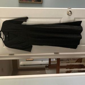 Black v neck midi dress